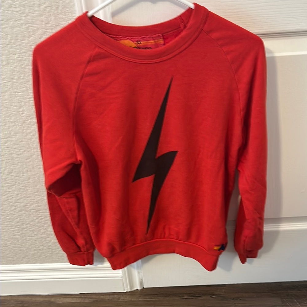 Aviator Nation Red Crew Neck Sweater